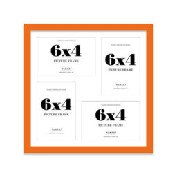 12X12 Inch 4 Opening Photo Collage Frame, Display Four 6X4 Inch Photos, Multi Aperture Family Picture Frame, Orange - thumbnail 2