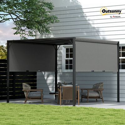 Outsunny 3 X 3(M) Pergola Metal Gazebo Outdoor Sun Shade Shelter Canopy - image 1
