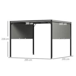 Outsunny 3 X 3(M) Pergola Metal Gazebo Outdoor Sun Shade Shelter Canopy - thumbnail 3