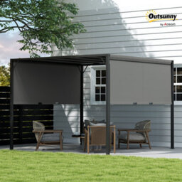 Outsunny 3 X 3(M) Pergola Metal Gazebo Outdoor Sun Shade Shelter Canopy - thumbnail 1