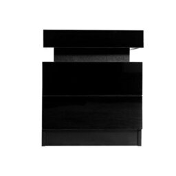 Levede 2 Drawer Bedside Table High Gloss Rgb Led Nightstand Cabinet - thumbnail 3