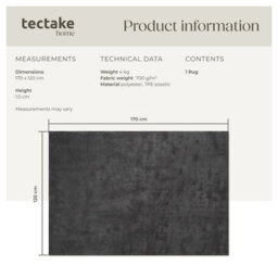 Tectake Rug Zonelle Short Pile And Ultra-Soft Carpet In Rectangular Or Round Design 120 X 170 Cm - Anthracite - thumbnail 6