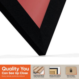 "16X16"" Matte Black Modern Vinyl Record Frame With Crimson Mount For 12 Inch Lp Disc - Ak Frames" - thumbnail 3
