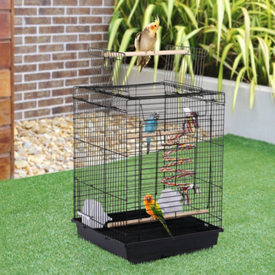 Yaheetech Black Open Top Metal Bird Cage W/ Open Play Top - image 1