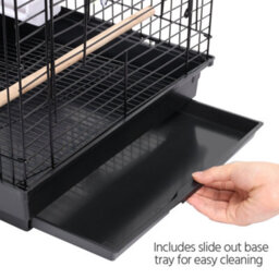 Yaheetech Black Open Top Metal Bird Cage W/ Open Play Top - thumbnail 9