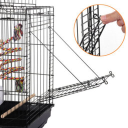 Yaheetech Black Open Top Metal Bird Cage W/ Open Play Top - thumbnail 7