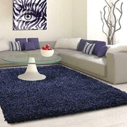 Prime Plus Extra Thick Heavy 5Cm Pile Soft Shaggy Rugs Modern Area Rugs Bedroom Hall Rugs (Navy Blue, 160 X 230Cm) - thumbnail 1