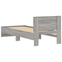 Berkfield Bed Frame Without Mattress With Headboard Grey Sonoma 90X190 Cm Single - thumbnail 7