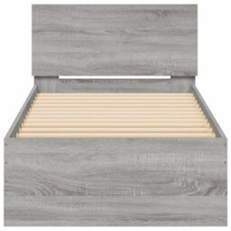Berkfield Bed Frame Without Mattress With Headboard Grey Sonoma 90X190 Cm Single - thumbnail 5