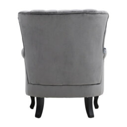 Living And Home Grey Vintag Armchair With Rubberwood Legs, 90Cm H - thumbnail 4