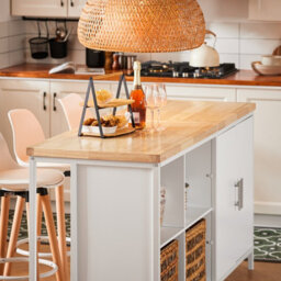 Sobuy Knl09-Nw,kitchen Island Storage Cabinet Sideboard Dining Table,w170Xd60Xh88.5 - thumbnail 4