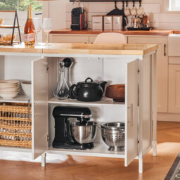 Sobuy Knl09-Nw,kitchen Island Storage Cabinet Sideboard Dining Table,w170Xd60Xh88.5 - thumbnail 9