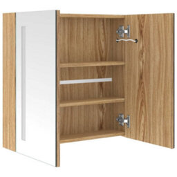 Vidaxl Led Bathroom Mirror Cabinet Oak 62X14X60 Cm - thumbnail 5