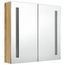 Vidaxl Led Bathroom Mirror Cabinet Oak 62X14X60 Cm - thumbnail 3
