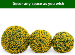 London Boutique Yellow Set Of 2 55Cm Artificial Topiary Balls, Faux Rose Plant Spheres, Hanging Chains, Indoor Outdoor Décor - thumbnail 7