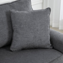 Wyld Haus Tael Yolo Grey Fabric 3-Seater Sofa With Nailhead Trim And 2 Cushions - 196Cm - thumbnail 8