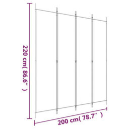 Vidaxl 4-Panel Room Divider Black 200X220 Cm Fabric Room Dividers - thumbnail 8