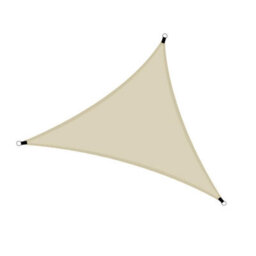 Beige 6X6X6M Triangular Shade Sail Waterproof Foldable - thumbnail 1