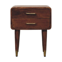 Matteo Astor Solid Mango Wood 2-Drawer Nightstand - Caramel Finish - thumbnail 9
