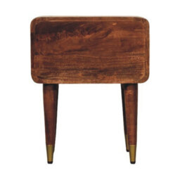 Matteo Astor Solid Mango Wood 2-Drawer Nightstand - Caramel Finish - thumbnail 8