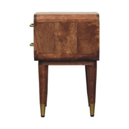 Matteo Astor Solid Mango Wood 2-Drawer Nightstand - Caramel Finish - thumbnail 7