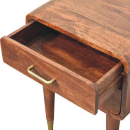 Matteo Astor Solid Mango Wood 2-Drawer Nightstand - Caramel Finish - thumbnail 6