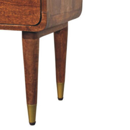 Matteo Astor Solid Mango Wood 2-Drawer Nightstand - Caramel Finish - thumbnail 5