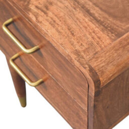 Matteo Astor Solid Mango Wood 2-Drawer Nightstand - Caramel Finish - thumbnail 4