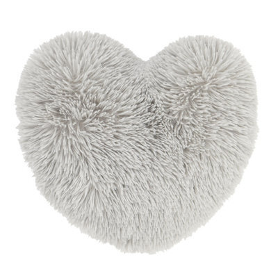 Catherine Lansfield Living Cuddly Heart Shaped Cushion Silver Grey - image 1