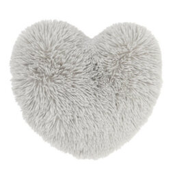Catherine Lansfield Living Cuddly Heart Shaped Cushion Silver Grey - thumbnail 1