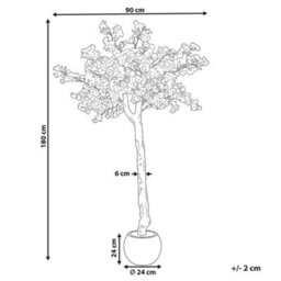 Wyld And Coco 180Cm White Artificial Cherry Blossom Tree Indoor Decor, Ready To Display - thumbnail 4