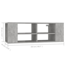 Berkfield Wall-Mounted Tv Cabinet Concrete Grey 102X35X35 Cm Engineered Wood - thumbnail 7