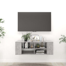 Berkfield Wall-Mounted Tv Cabinet Concrete Grey 102X35X35 Cm Engineered Wood - thumbnail 1