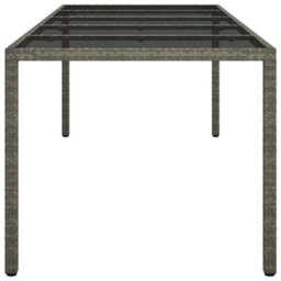 Berkfield Garden Dining Table Grey 250X100X75 Cm Poly Rattan - thumbnail 4
