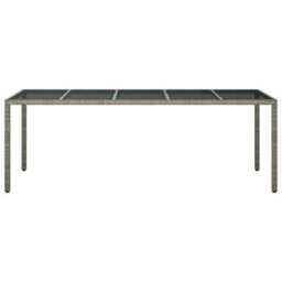 Berkfield Garden Dining Table Grey 250X100X75 Cm Poly Rattan - thumbnail 3