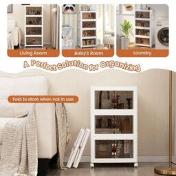 4 Pack Stackable Storage Cabinet Folding - thumbnail 4