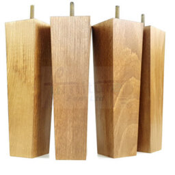 L&F 4 Wood Furniture Legs M10 220mm High Dark Oak Stain Replacement Square Tapered Sofa Feet Stools Chairs Cabinets Beds - thumbnail 3