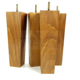 L&F 4 Wood Furniture Legs M10 220mm High Dark Oak Stain Replacement Square Tapered Sofa Feet Stools Chairs Cabinets Beds - thumbnail 4