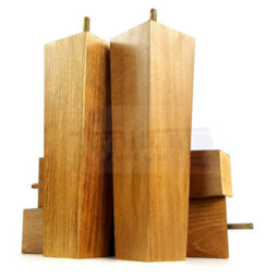 L&F 4 Wood Furniture Legs M10 220mm High Dark Oak Stain Replacement Square Tapered Sofa Feet Stools Chairs Cabinets Beds - thumbnail 7