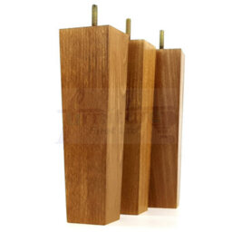 L&F 4 Wood Furniture Legs M10 220mm High Dark Oak Stain Replacement Square Tapered Sofa Feet Stools Chairs Cabinets Beds - thumbnail 5