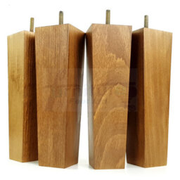 L&F 4 Wood Furniture Legs M10 220mm High Dark Oak Stain Replacement Square Tapered Sofa Feet Stools Chairs Cabinets Beds - thumbnail 6