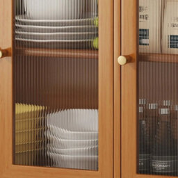 Freestanding Bamboo Sideboard Storage Rack Kitchen Pantry Cupboard Organiser - thumbnail 2