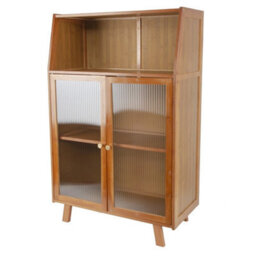 Freestanding Bamboo Sideboard Storage Rack Kitchen Pantry Cupboard Organiser - thumbnail 1