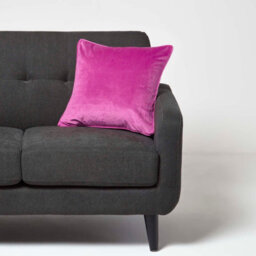 Homescapes Hot Pink Filled Velvet Cushion With Piped Edge 46 X 46 Cm - thumbnail 2