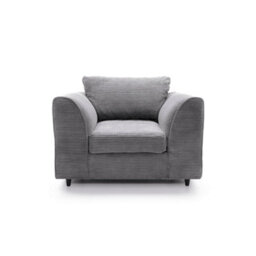 Abakus Direct Jumbo Grey Cord Armchair For Living Room With Thick Luxury Deep Filled Cushioning - thumbnail 2