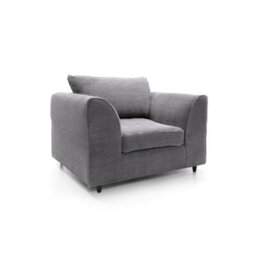 Abakus Direct Jumbo Grey Cord Armchair For Living Room With Thick Luxury Deep Filled Cushioning - thumbnail 3