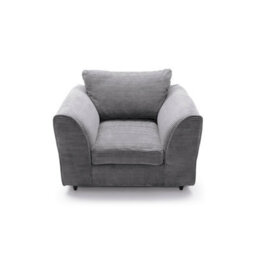 Abakus Direct Jumbo Grey Cord Armchair For Living Room With Thick Luxury Deep Filled Cushioning - thumbnail 5