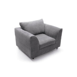 Abakus Direct Jumbo Grey Cord Armchair For Living Room With Thick Luxury Deep Filled Cushioning - thumbnail 6
