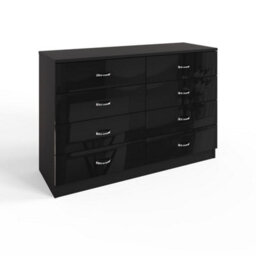 Fwstyle Black Gloss 8 Drawer Chest Scratch Resistant Furniture - thumbnail 3