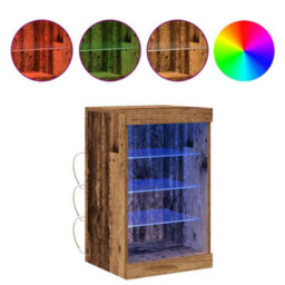 Berkfield Sideboard With Led Lights Old Wood 41X37X67 Cm - thumbnail 4